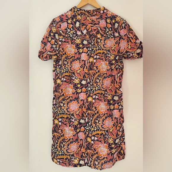 tahari 100% linen Floral Button-Up Dress - Picture 3 of 7